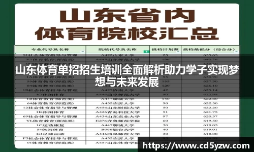 山东体育单招招生培训全面解析助力学子实现梦想与未来发展